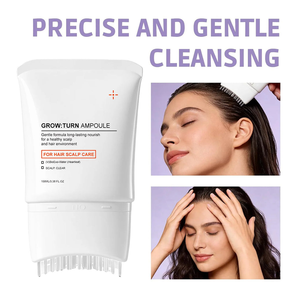 Suero para el Cuidado del Cuero Cabelludo con Cepillo Masajeador Incorporado, Tratamiento Nutritivo que Promueve el Crecimiento del Cabello y Reduce la Caída del Cabello, Repara el Cabello Dañado