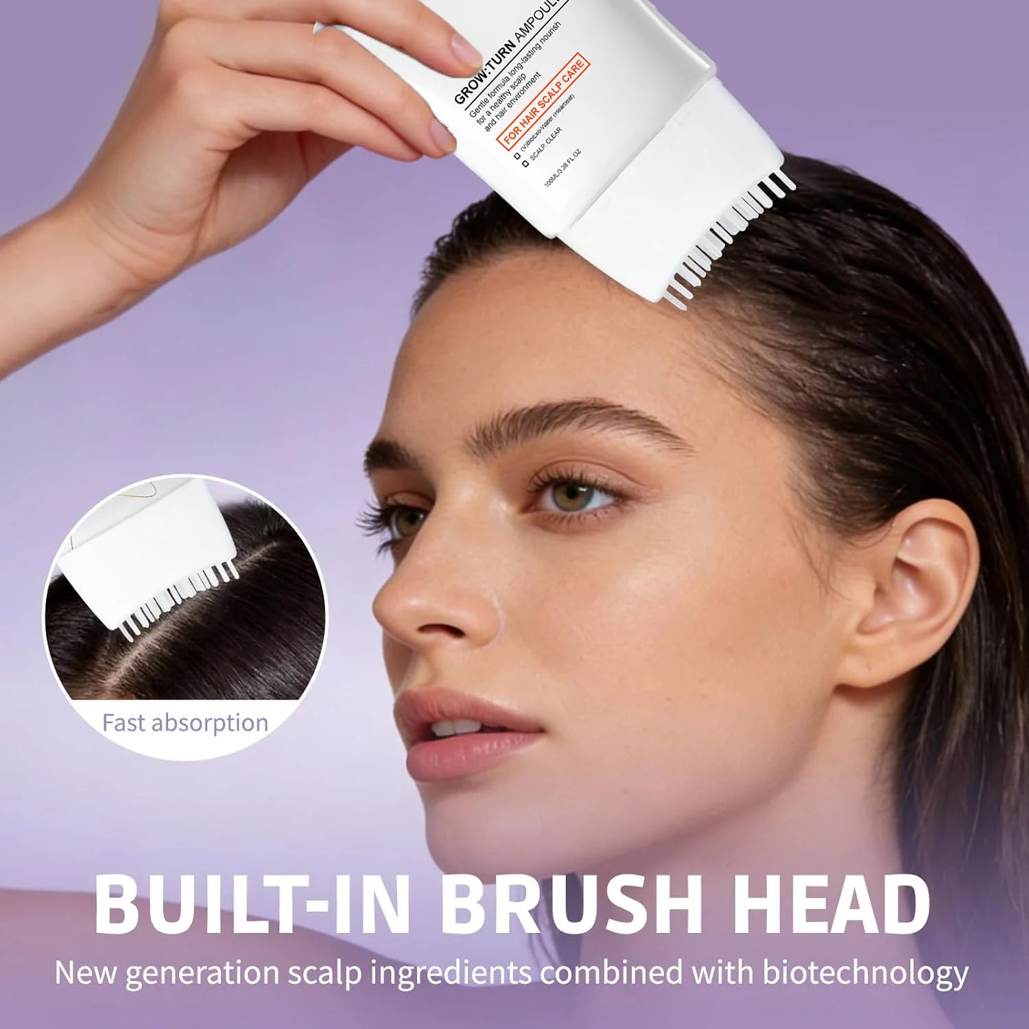 Suero para el Cuidado del Cuero Cabelludo con Cepillo Masajeador Incorporado, Tratamiento Nutritivo que Promueve el Crecimiento del Cabello y Reduce la Caída del Cabello, Repara el Cabello Dañado