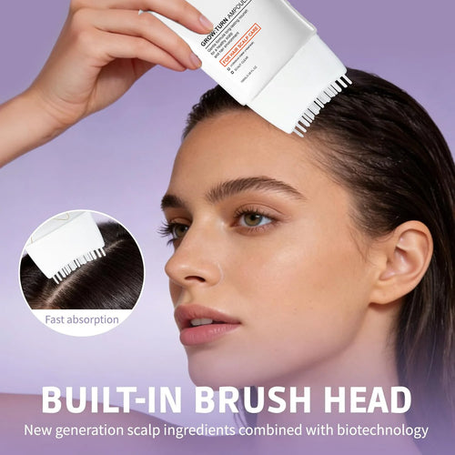 Suero para el Cuidado del Cuero Cabelludo con Cepillo Masajeador Incorporado, Tratamiento Nutritivo que Promueve el Crecimiento del Cabello y Reduce la Caída del Cabello, Repara el Cabello Dañado