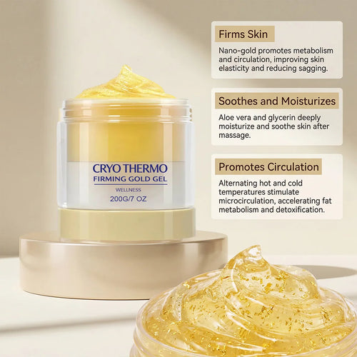 Gel Crioterapéutico Reafirmante con Oro para el Tratamiento de la Flacidez de la Piel, Acelera el Metabolismo de las Grasas, Mejora la Elasticidad de la Piel, Gel Desintoxicante para la Piel